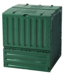 BIDONE COMPOSTER DA ESTERNO IN POLIPROPILENE RICICLATO COLORE VERDE, 600 LITRI
